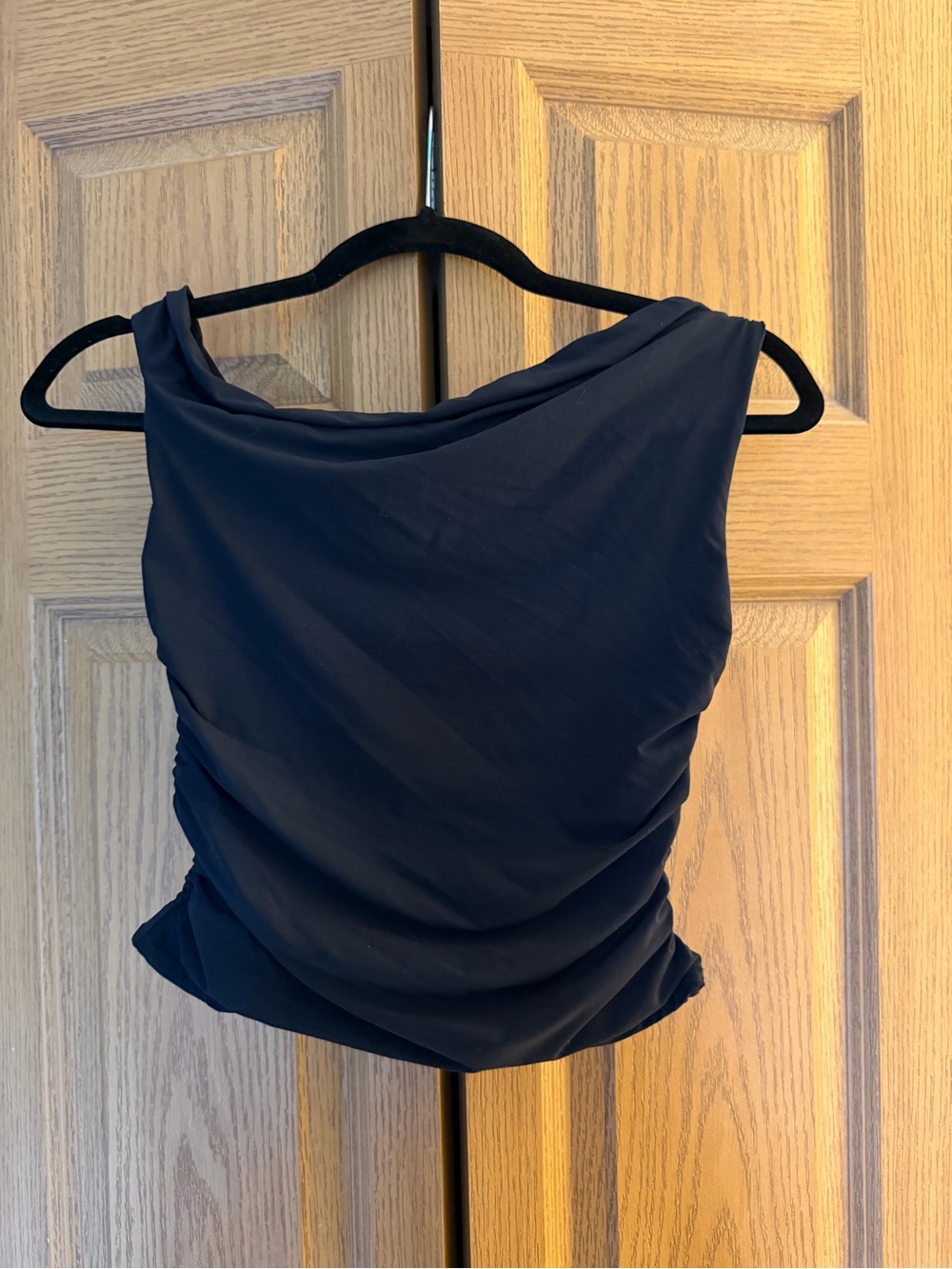 & Other Stories Navy Draped Cowl Neck Tank